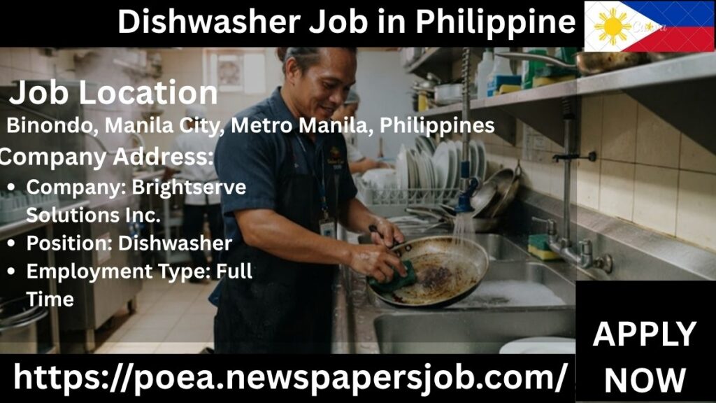 Dishwasher Job in Philippine