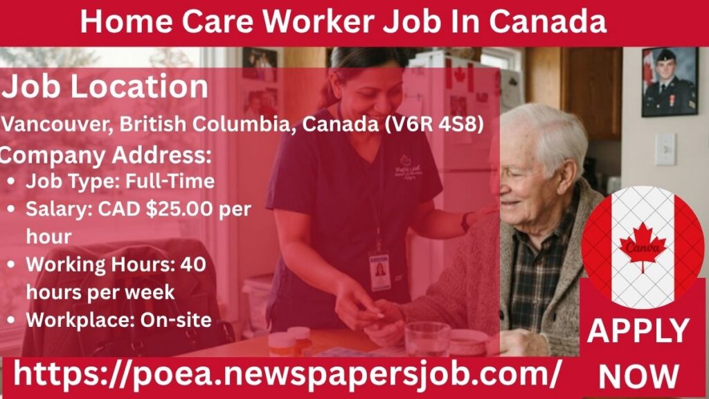Home Care Worker Job In Canada
