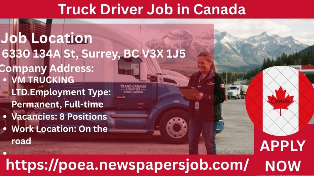 Truck Driver Job in Canada