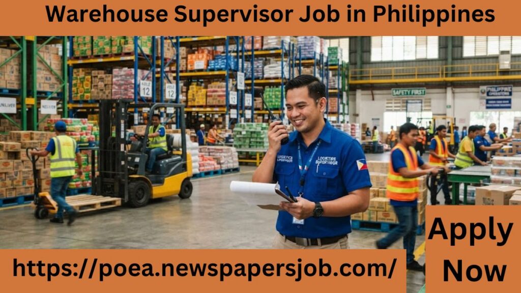 Warehouse Supervisor Job in Philippines