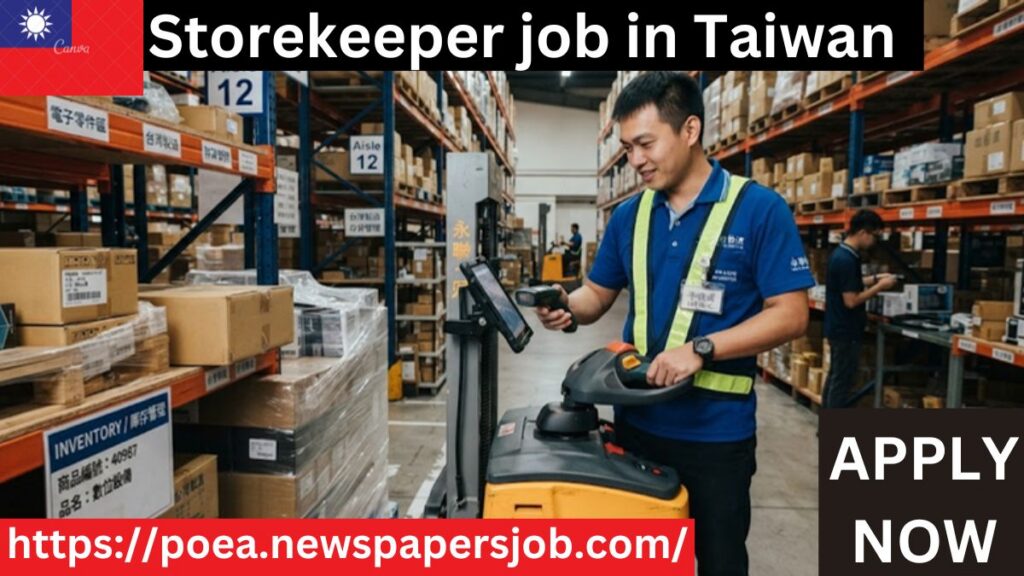Storekeeper job in Taiwan